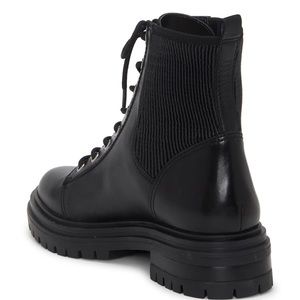 Vince Camuto Black Leather Combat Boots